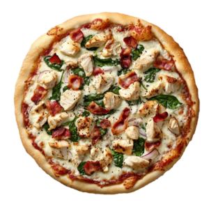 Pizzka s kuřecím masem a špenátem